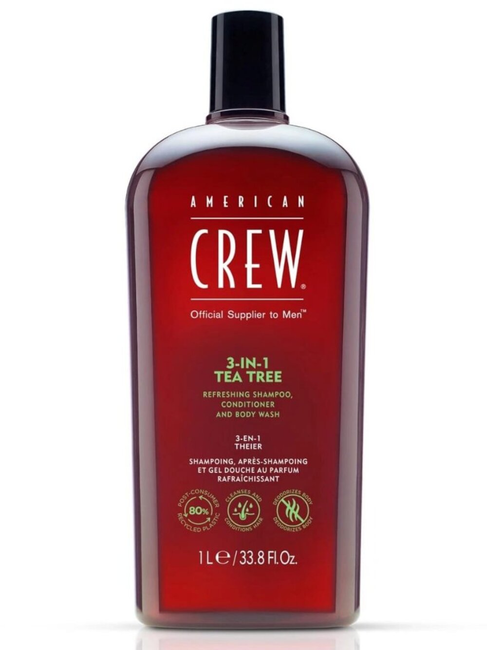 American Crew 3 in 1 Tea Tree Shampoo & Conditioner and Body Wash 33.8 Fl.oz NEW